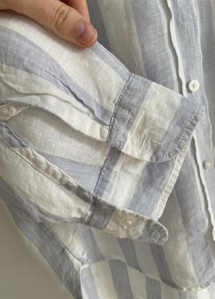 Натуральна лляна рубашка в полоску h&m5 фото