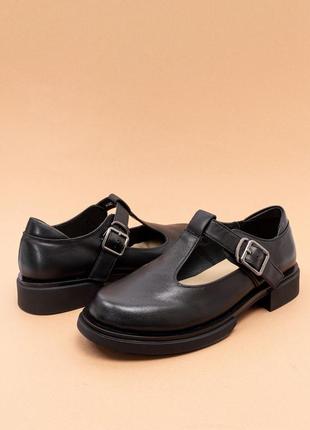 Шкіряні жіночі туфлі мері джейн чорні 37-41 туфли женские iva3 фото