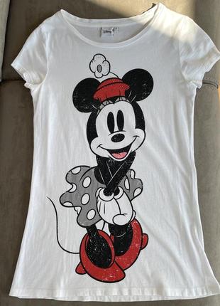 Жіноча біла футболка minnie mouse