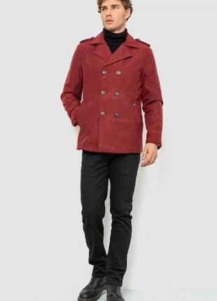 Пиджак мужской однотонный, цвет бордовый2 фото