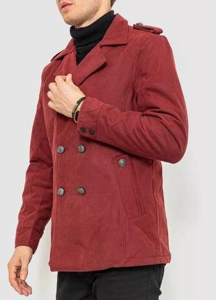 Пиджак мужской однотонный, цвет бордовый3 фото