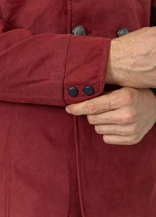 Пиджак мужской однотонный, цвет бордовый5 фото