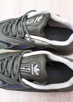 Adidas ozelia хакі з бежевим кросівки кеди чоловічі адідас весняні осінні демісезонні демісезон топ якість низькі зелені замша замшеві6 фото