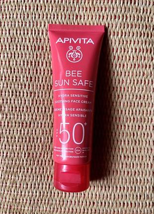 Apivita bee sun safe солнцезащитный успокаивающий крем для лица spf 50+ с ромашкой и прополисом, греция 🇬🇷1 фото