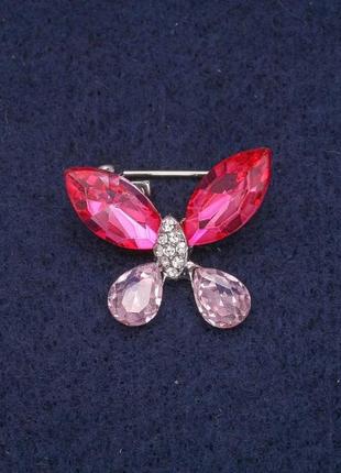 Брошь бабочка с кристаллами