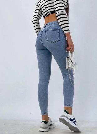 Класичні жіночі стретчеві джинси скінні облягаючі турецького виробництва завужені3 фото
