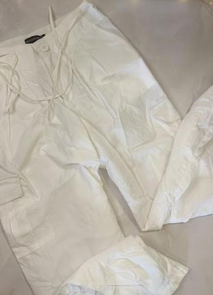 Прямые белые летние брюки белые плаццо женские prettylittlething