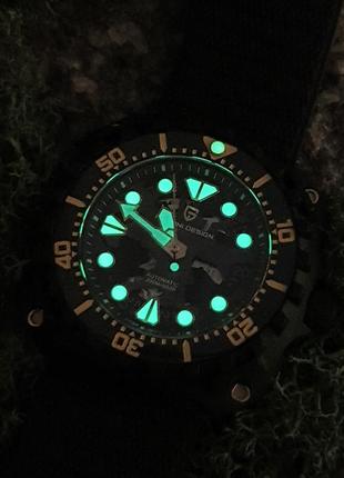 Мужские механические наручные часы с автоподзаводом pagani design pd-yn009 black-camo blue seiko nh35a4 фото