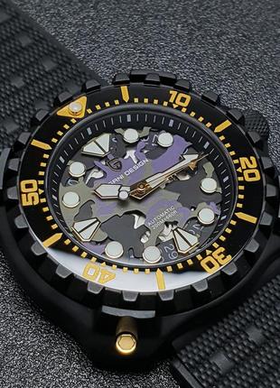 Мужские механические наручные часы с автоподзаводом pagani design pd-yn009 black-camo blue seiko nh35a1 фото