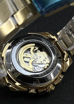 Мужские механические наручные часы winner 8271 silver-black с автоподзаводом.3 фото