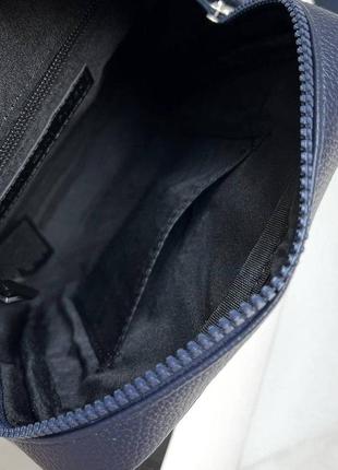 Мужская сумка через плечо tommy hilfiger синий брендовая барсетка с плечевым ремнем в подарочной упаковке5 фото