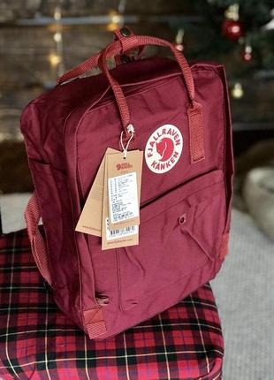 Fjallraven kanken classic 16l женский рюкзак канкен бордовый цвет (16 литров)1 фото