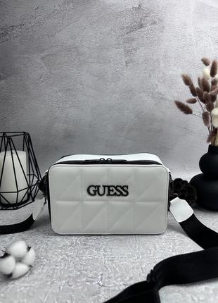 Женская сумка белая guess square сумочка женская на плечо в подарочной упаковке5 фото