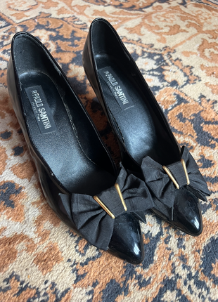 Трендовые туфли лодочки с бантиком на маленьком каблучке в стиле zara