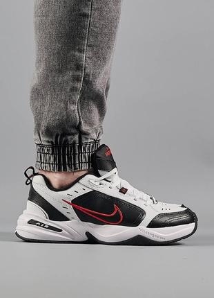 Чоловічі кросівки nike air max monarch iv чорно білі повсякденні шкіряні кросівки найк айр макс монарх10 фото