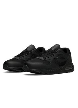 Чоловічі шкіряні кросівки nike air max correlate all black чорні кросівки найк айр макс5 фото