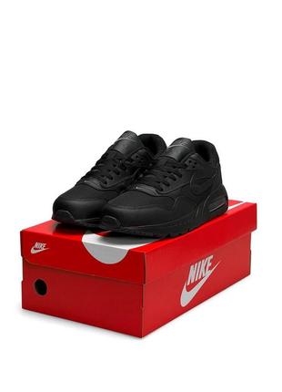 Чоловічі шкіряні кросівки nike air max correlate all black чорні кросівки найк айр макс10 фото