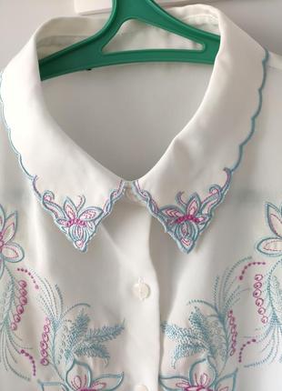 Блуза женская, с машинной вышивкой, m, l
