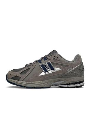 Мужские кроссовки new balance 1906r grey navy серые повсденевные кожаные кроссовки нью баланс демисезонные