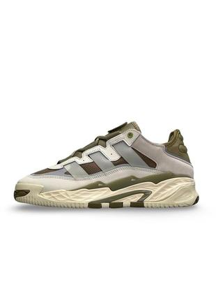 Чоловічі кросівки adidas originals niteball prm beige olive бежеві повсякденні шкіряні кросівки адідас