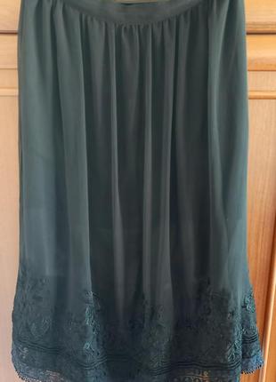 Шикарная шифоновая юбка с вышивкой3 фото