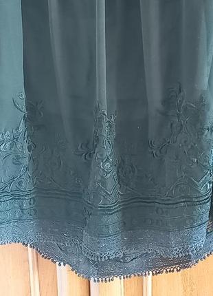 Шикарная шифоновая юбка с вышивкой5 фото