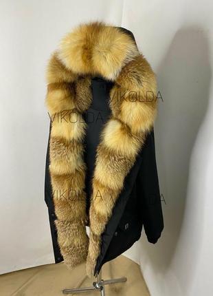 Жіноча зимова парка куртка з натуральним хутром лисиці з 42 по 58