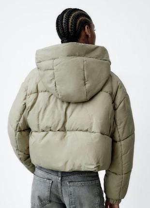 Стьобаний пуфер, куртка , пуховик з виваренимм ефектом zara4 фото