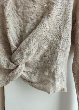 Весняний укорочений светр базовий бежевий нюдовий4 фото