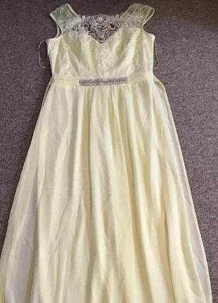 Платье на выпускной нежно желтое xs 34-36 на худую сукня вечірня випуск выпускное нарядное дружке8 фото