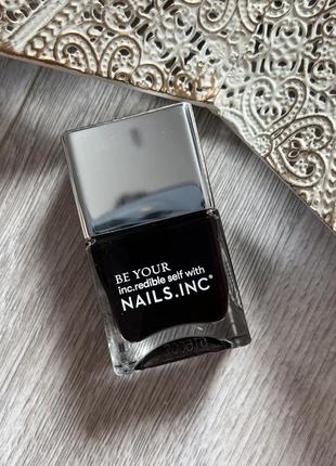 Nails inc. london лак для нігтів темно фіолетовий/ чорний