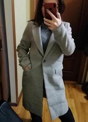 Класичне сіре базове жіноче пальто міді2 фото