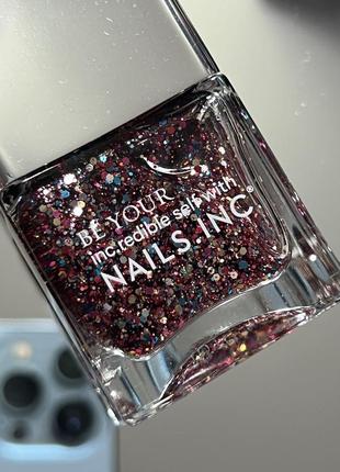 Nails inc. london лак для нігтів з блискітками глітером1 фото