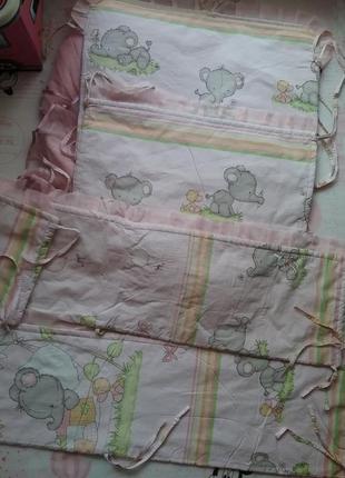 Бортики в дитяче ліжечко, балдахін2 фото
