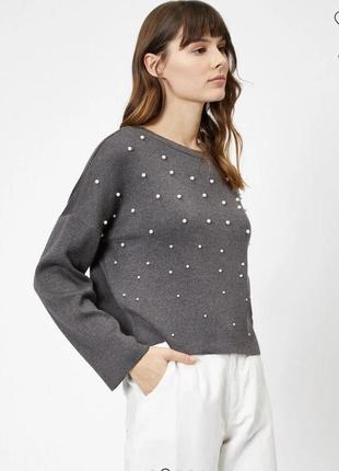 ❤️стильний котоновий светр з бусинами fullcircle розмір м❤️