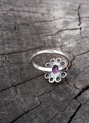 Винтажное серебряное кольцо 925 пробы с фианитом2 фото