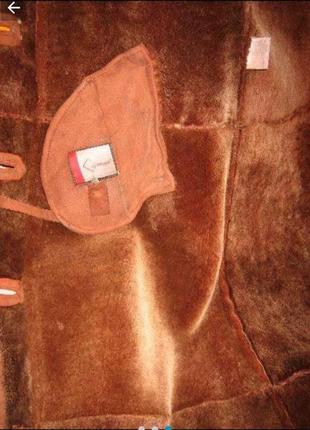 Батал! полностью натуральная дубленка рыже-коричневая турция3 фото