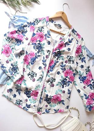 Ніжна віскозна блуза/сорочка в квіти від bonmarche, на р. м/l