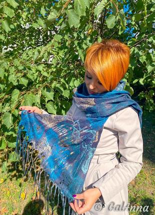 Эксклюзивный дизайнерский шарф из шерсти «мрамор»