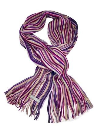 Вінтажний шарф в смужку в фіолетових тонах1 фото