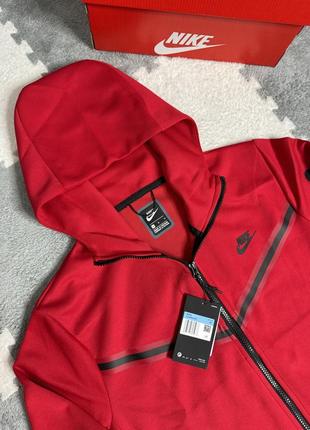 Чоловіча худі nike nsw tech fleece red | худі найк теч фліс червона2 фото