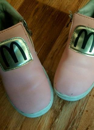 Ботинки сапоги, полусапоги 30 размер 17 см розовые