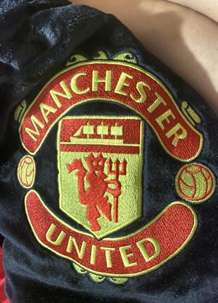 Стильний чорний чоловічий халат манчестер юнайтед, manchester united3 фото