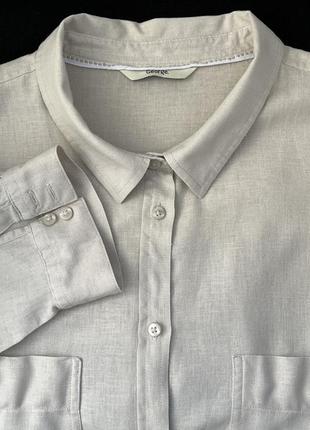 Рубашка льняная george/англия женская бежевая р.52-547 фото