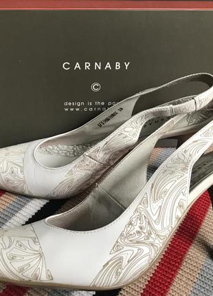 Кожаные туфли босоножки carnaby, р-р 39-40. свадебные7 фото