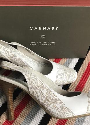 Кожаные туфли босоножки carnaby, р-р 39-40. свадебные