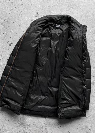 Emporio armani ea7 women’s black mid length puffer jacket coat жіноча, люксова, подовжена куртка, мікропуховик5 фото