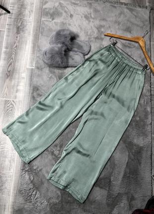 Очень плотные широкие атласные брюки сатиновые штани шелковые брюки3 фото