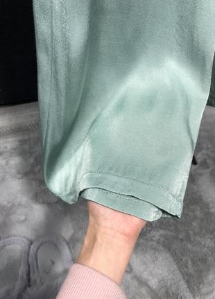 Очень плотные широкие атласные брюки сатиновые штани шелковые брюки4 фото