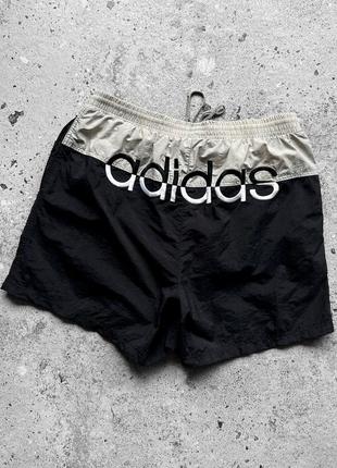 Adidas vintage men’s big embroidered logo y2k shorts вінтажні шорти